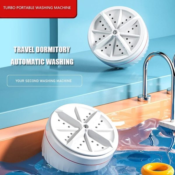 Portable USB Travel Washer – Ultrasonic Rotating Turbine Mini Washing Machine for Socks, Underwear, Dishes & Clothes